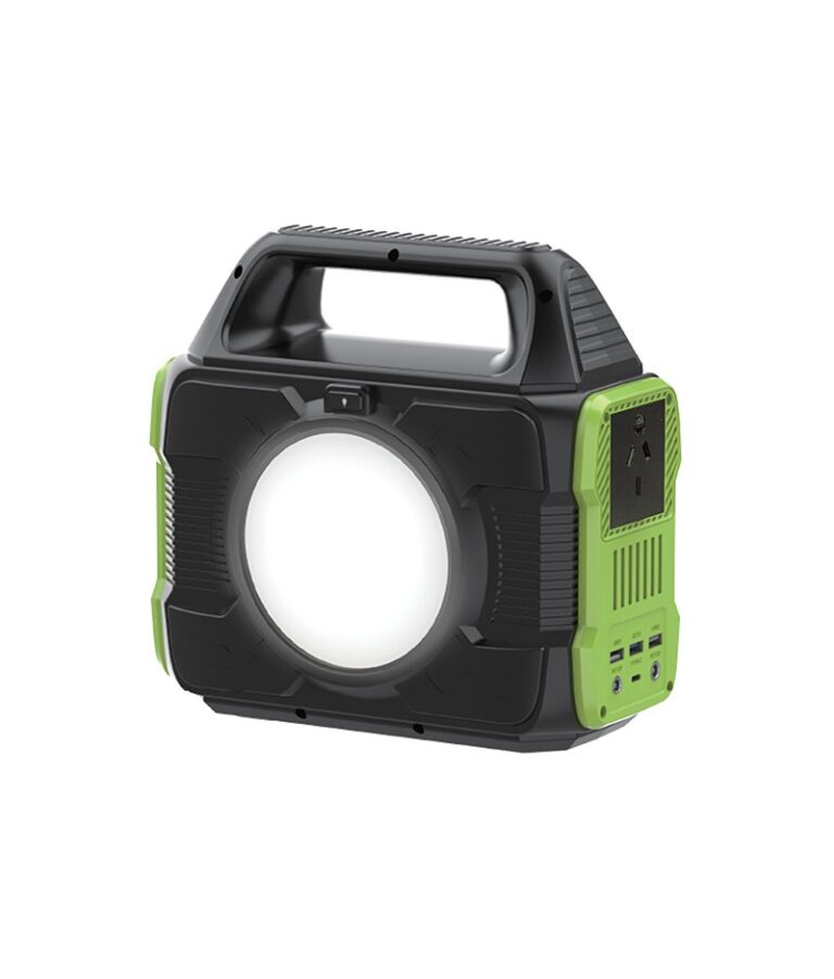 Scorpion portable power station with work light and charging outlets